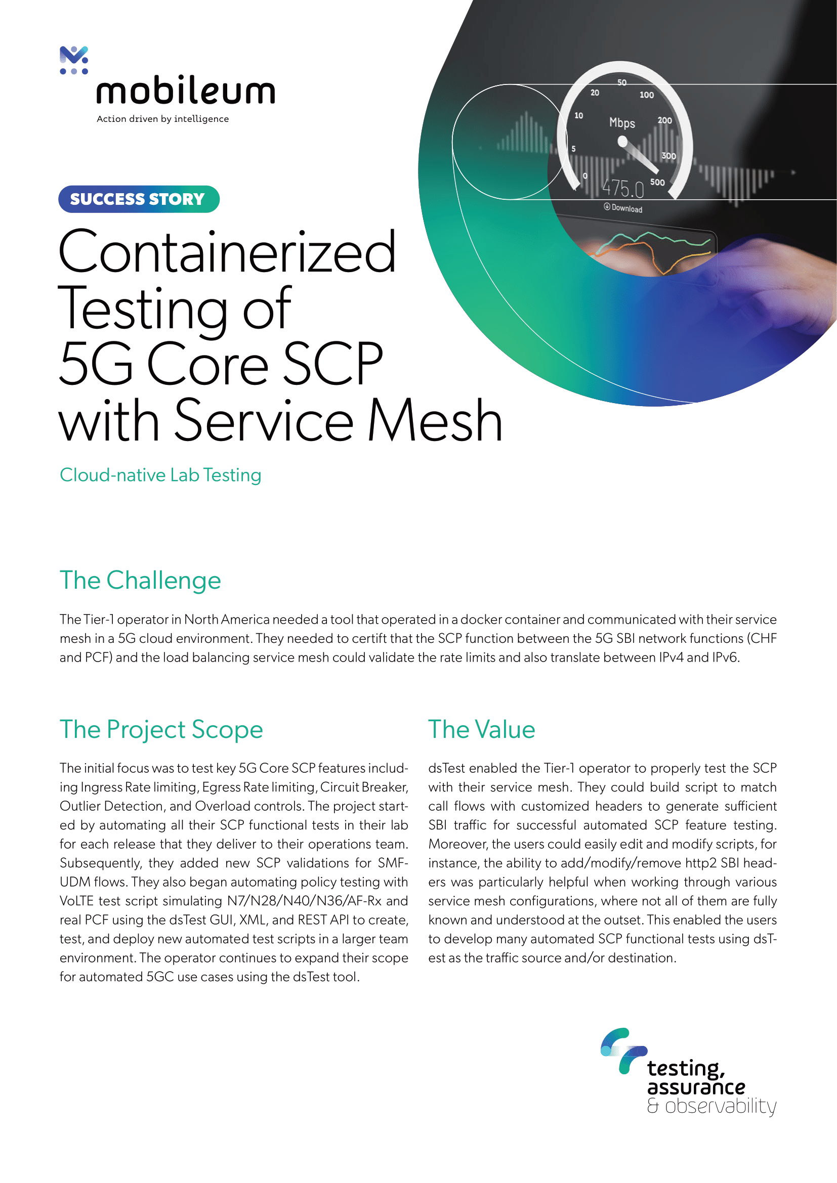Mobileum   Case Study   Containerized Testing of 5G Core SCP With Service Mesh