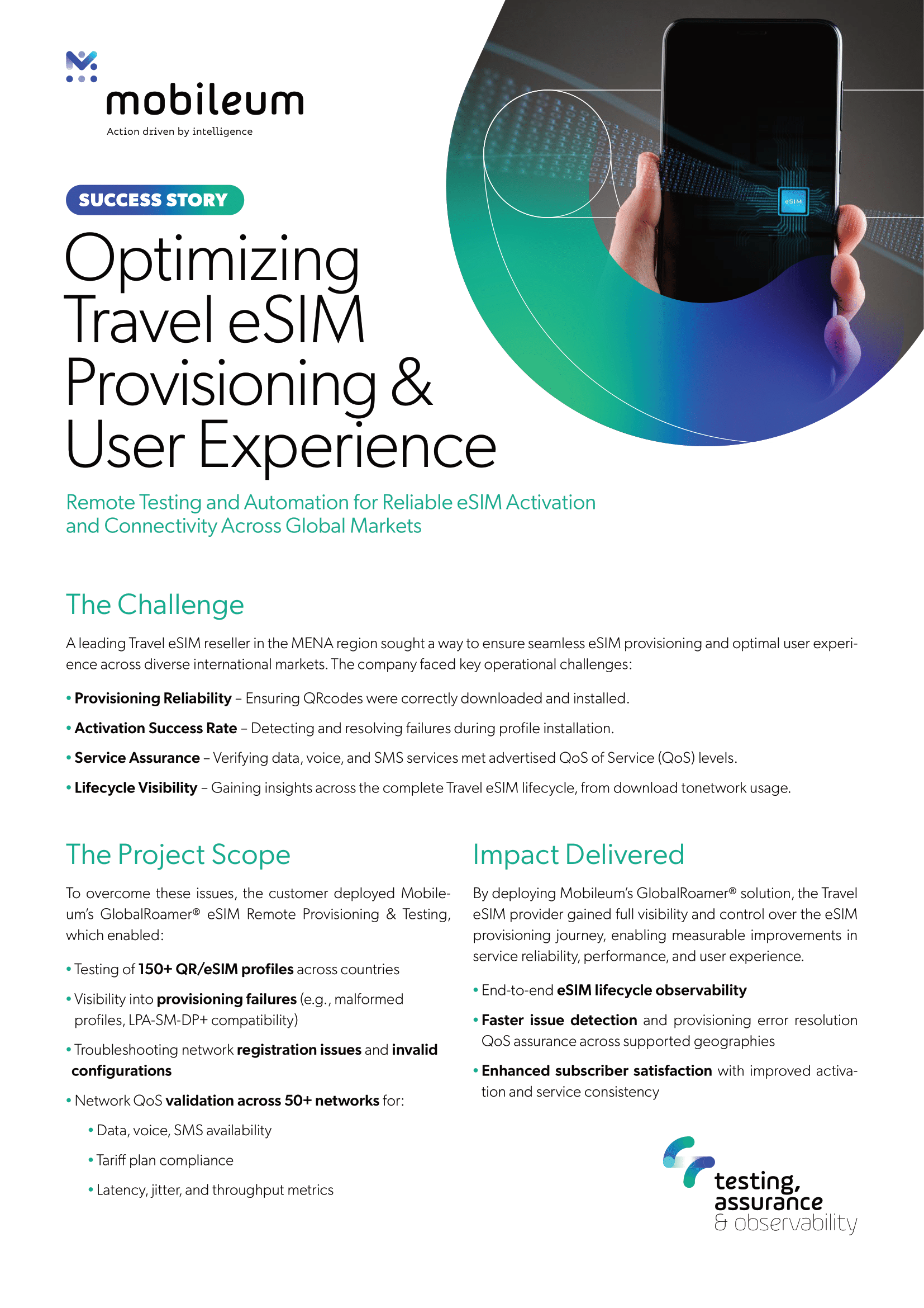 Mobileum   Case Study   Travel eSIM Provisioning  User Experience